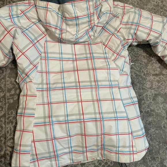 Columbia Women's Red and Blue Plaid Ski Jacket - Picture 2 of 5